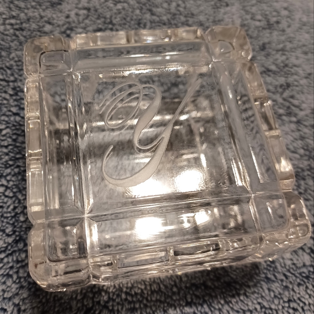 Jewelry box with "Y" initial engraved glass puzzle fit custom name letter gift